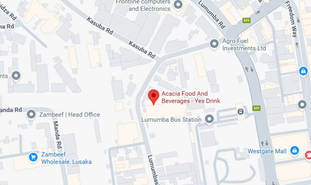 Acacia Foods Location Map - Plot 8492 Lumumbashi Road, Lusaka, Zambia